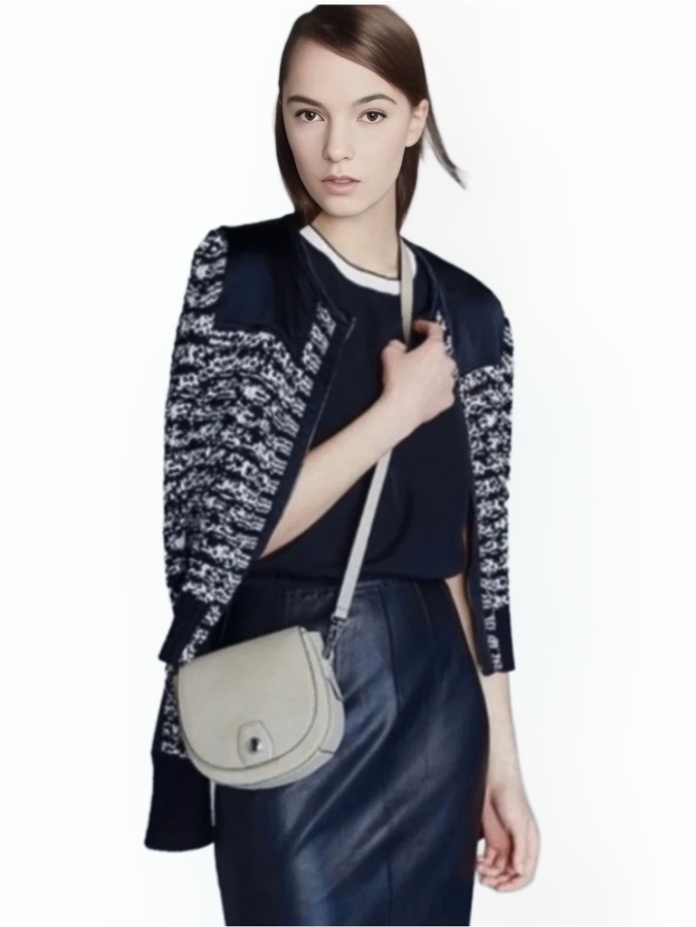 Rag & Bone Viola Knit Blazer Jacket — Black & White — Size XS